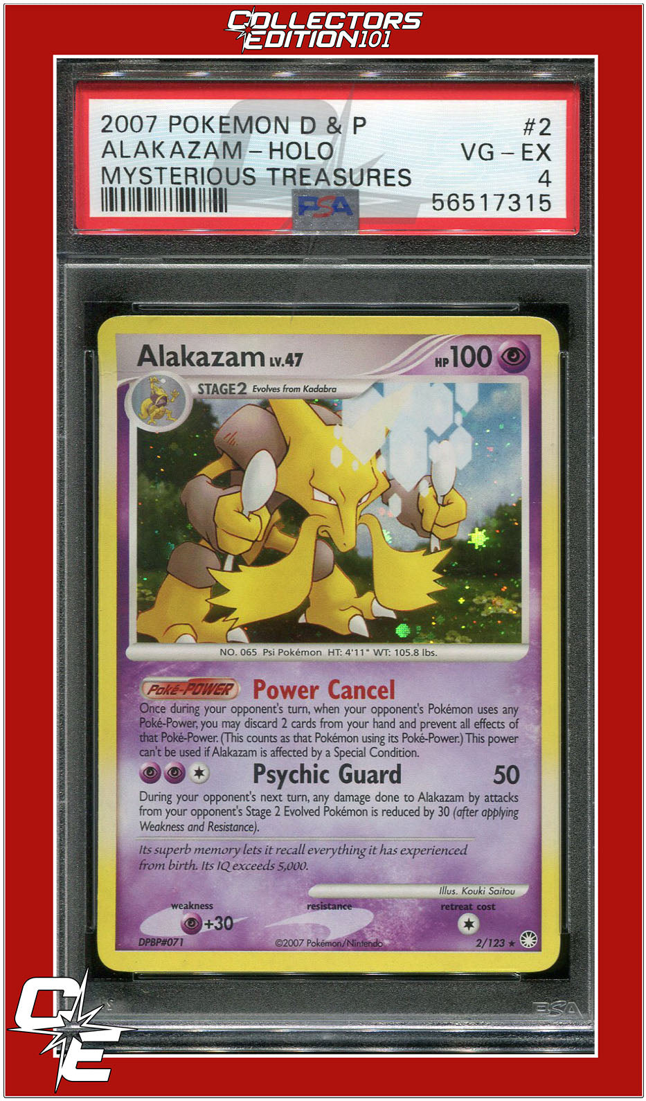 Mysterious Treasures 2 Alakazam Holo PSA 4