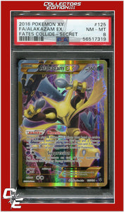 Fates Collide 125 Full Art Alakazam EX Secret PSA 8