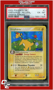 EX Unseen Forces 1 Ampharos Reverse Foil PSA 6