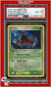 EX Unseen Forces 2 Ariados Reverse Foil PSA 8