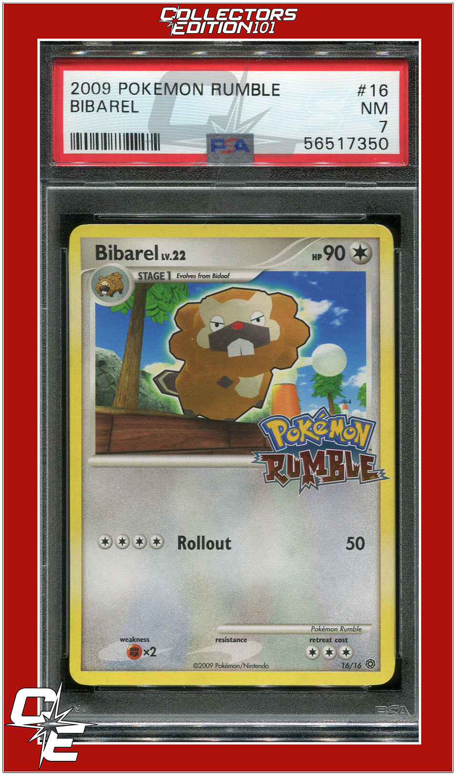 Pokemon Rumble 16 Bibarel PSA 7