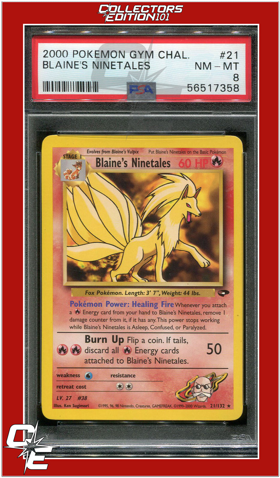 Gym Challenge 21 Blaine's Ninetales PSA 8