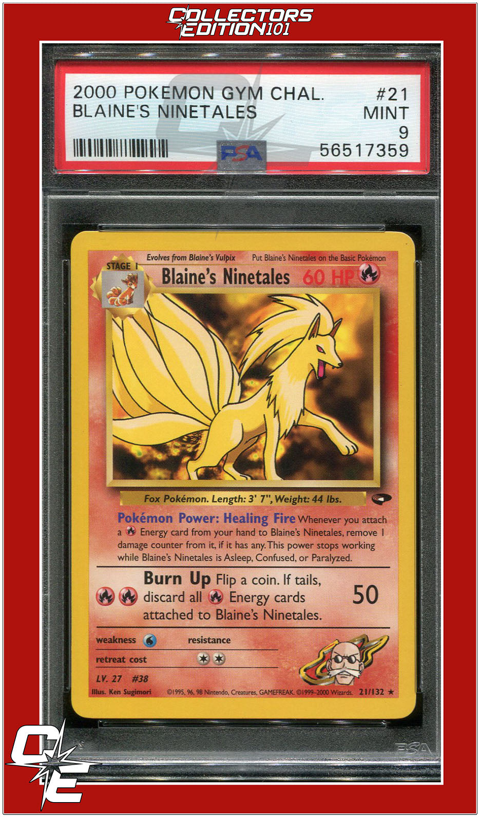 Gym Challenge 21 Blaine's Ninetales PSA 9