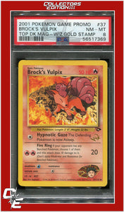 Gym Challenge 37 Brock's Vulpix W Stamped PSA 8