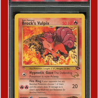 Gym Challenge 37 Brock's Vulpix W Stamped PSA 8