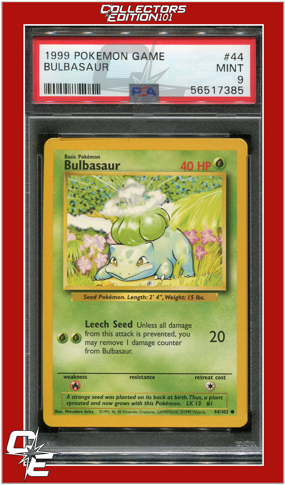 Base Set 44 Bulbasaur PSA 9