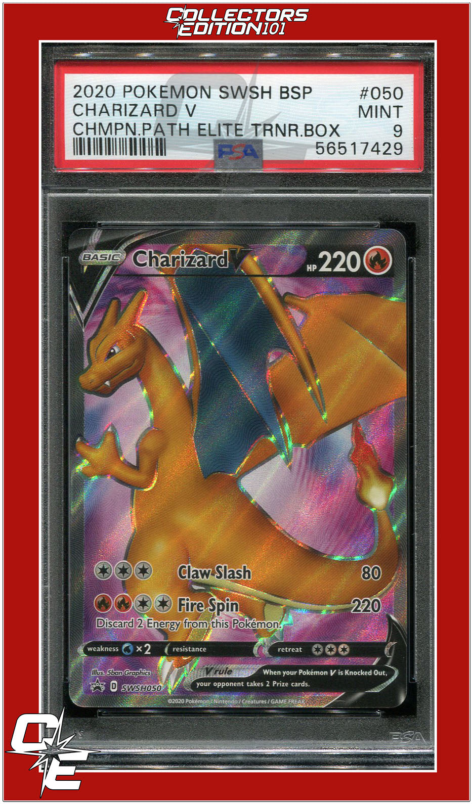 SWSH Black Star Promo 050 Charizard V PSA 9