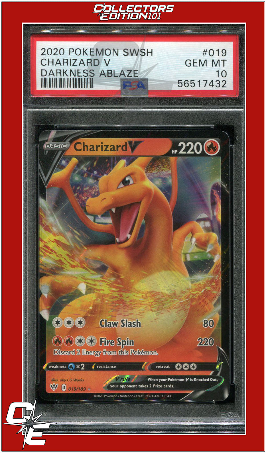 Darkness Ablaze 019 Charizard V PSA 10