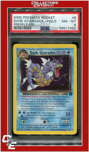 Team Rocket 8 Dark Gyarados Holo Prerelease PSA 8