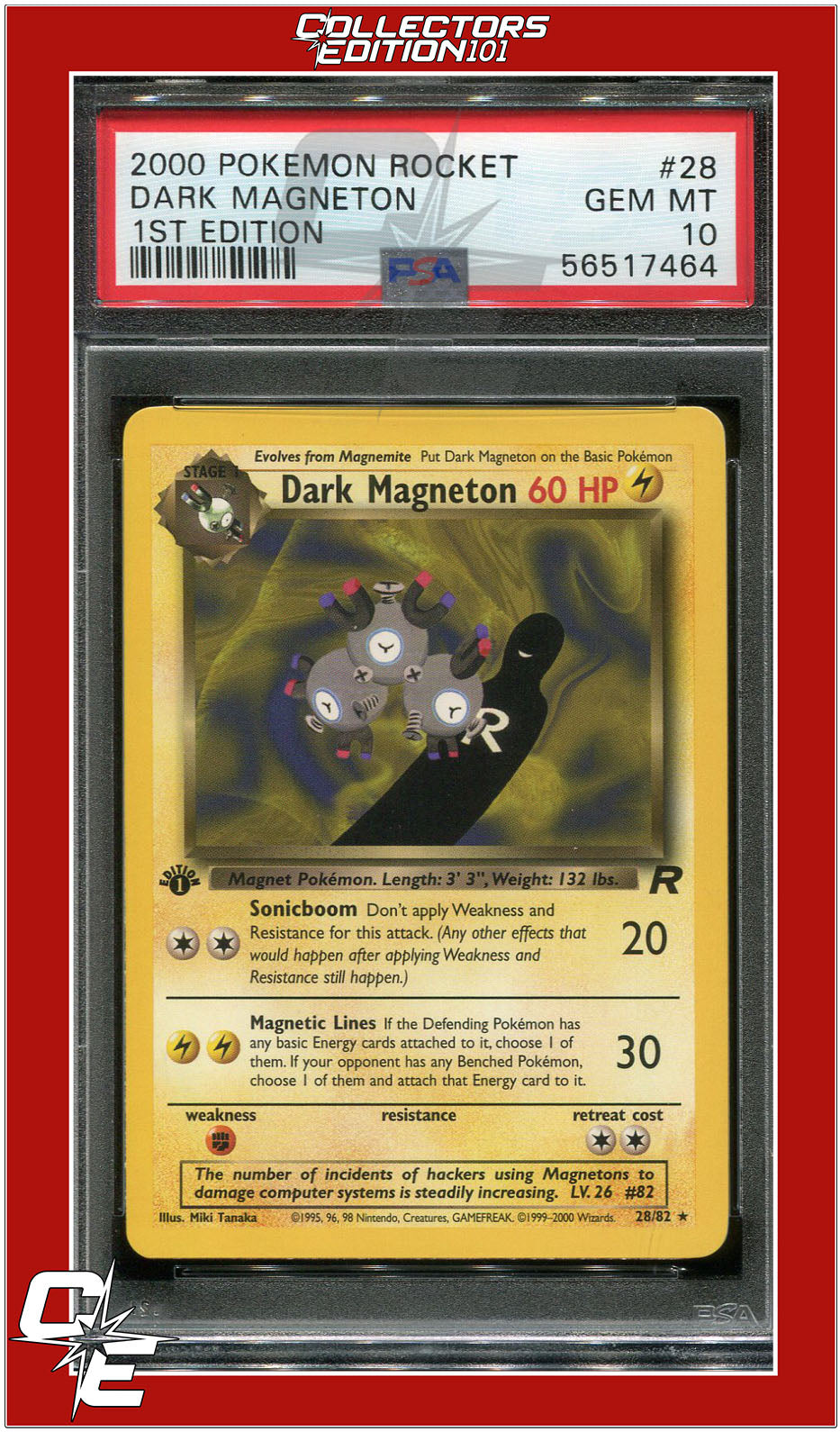 Team Rocket 28 Dark Magneton 1st Edition PSA 10