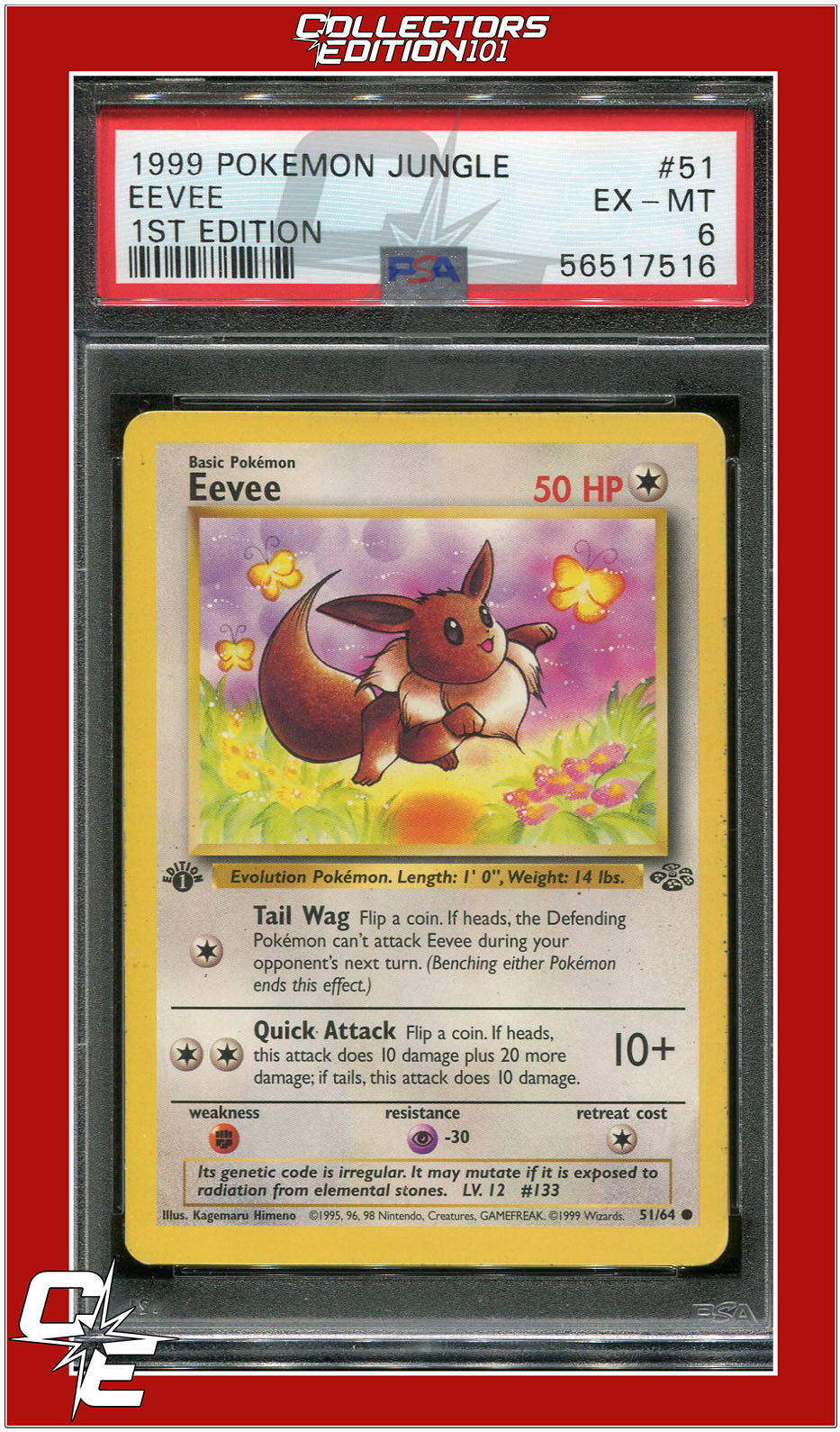 Jungle 51 Eevee 1st Edition PSA 6