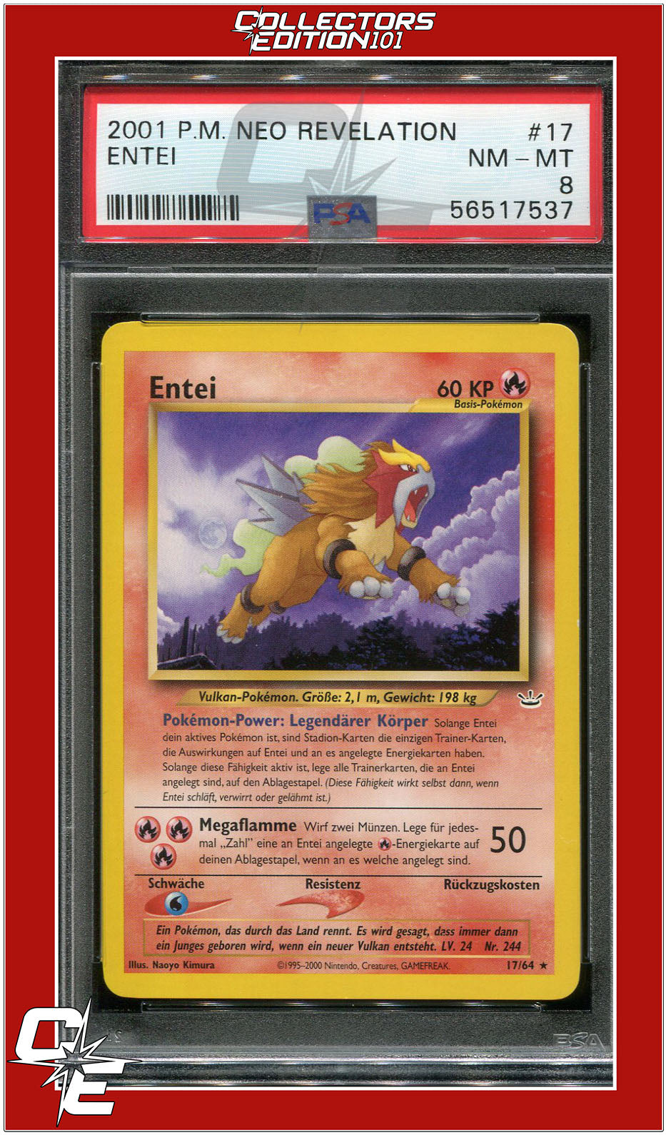 Neo Revelation 17 Entei PSA 8