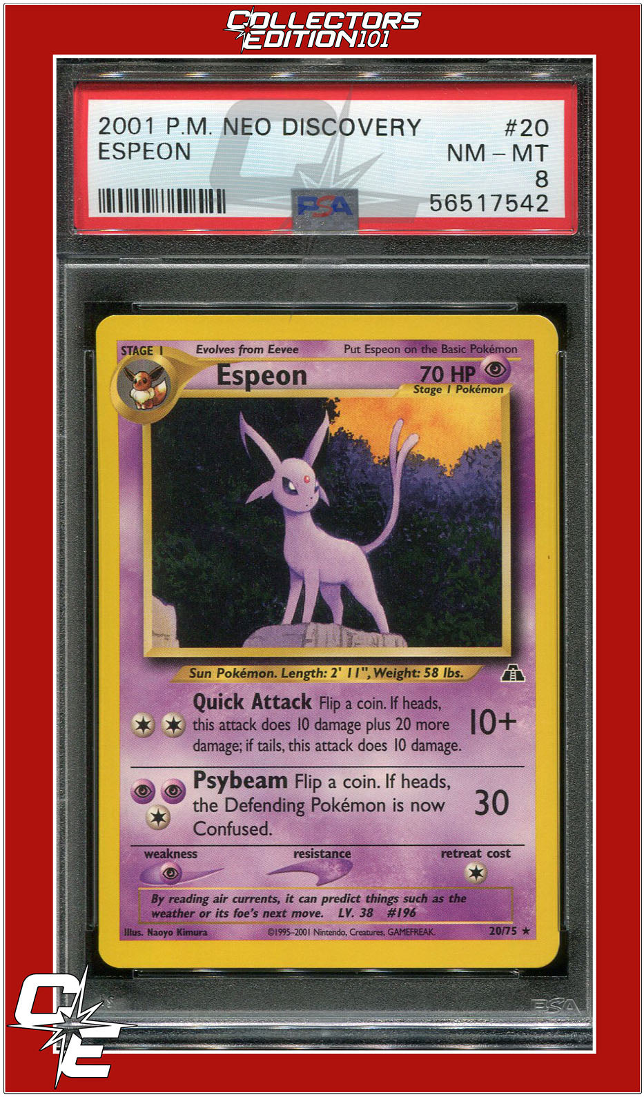 Neo Discovery 20 Espeon PSA 8