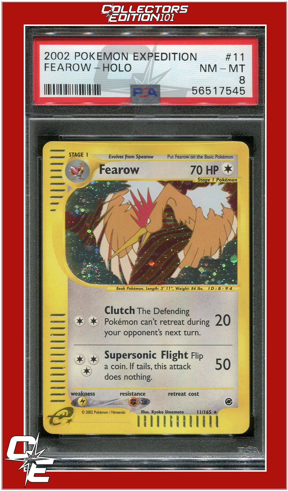 Expedition 11 Fearow Holo PSA 8