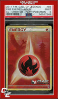 Call of Legends Fire Energy 89 Holo Crosshatch Play! Pokemon PSA 9
