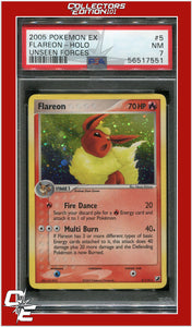 EX Unseen Forces 5 Flareon Holo PSA 7