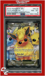 Generations Radiant Collection RC28 Full Art Flareon EX PSA 8