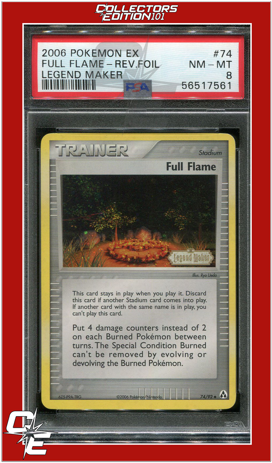 EX Legend Maker 74 Full Flame Reverse Foil PSA 8