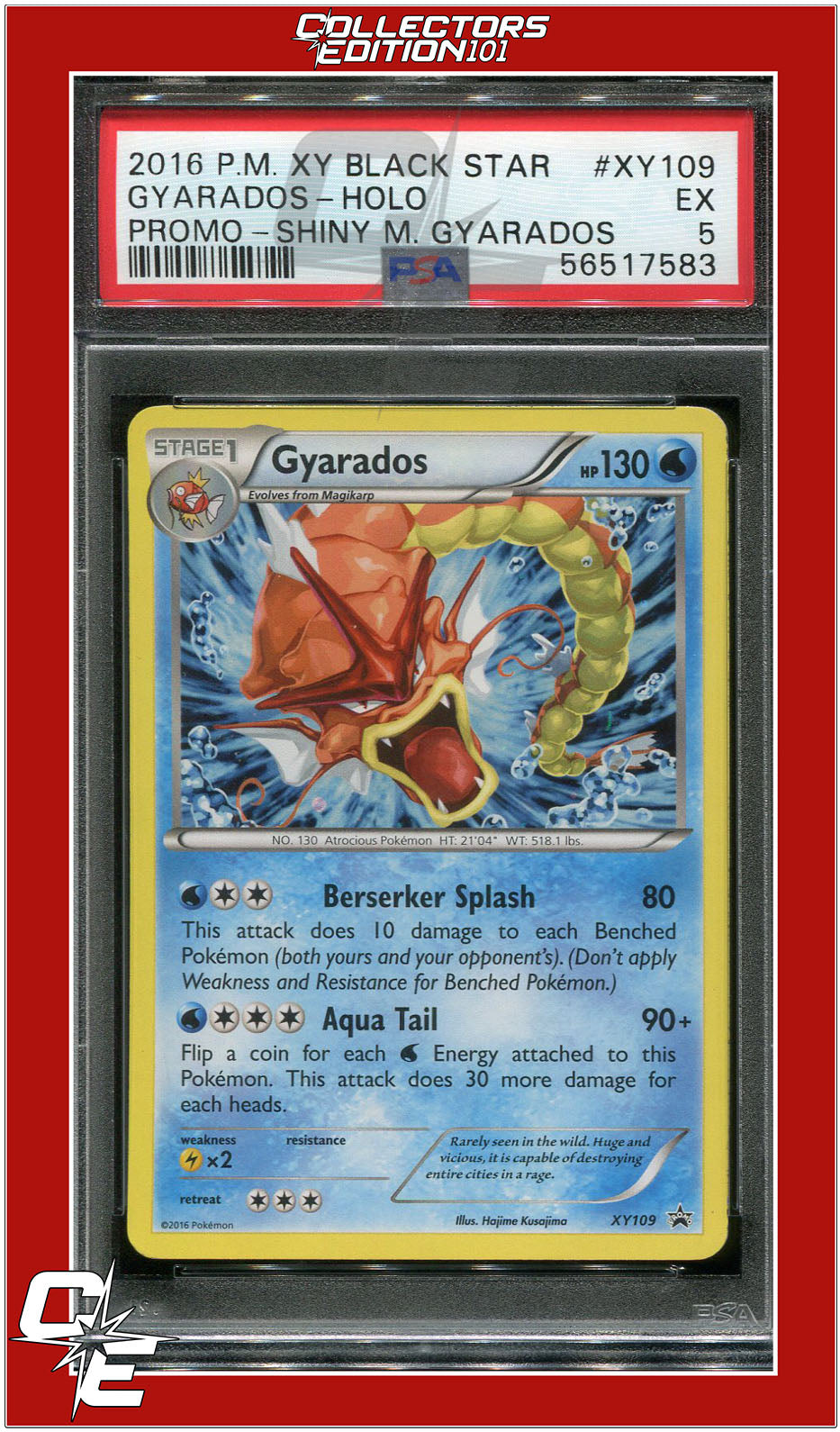 XY Black Star Promo XY109 Gyarados Holo PSA 5