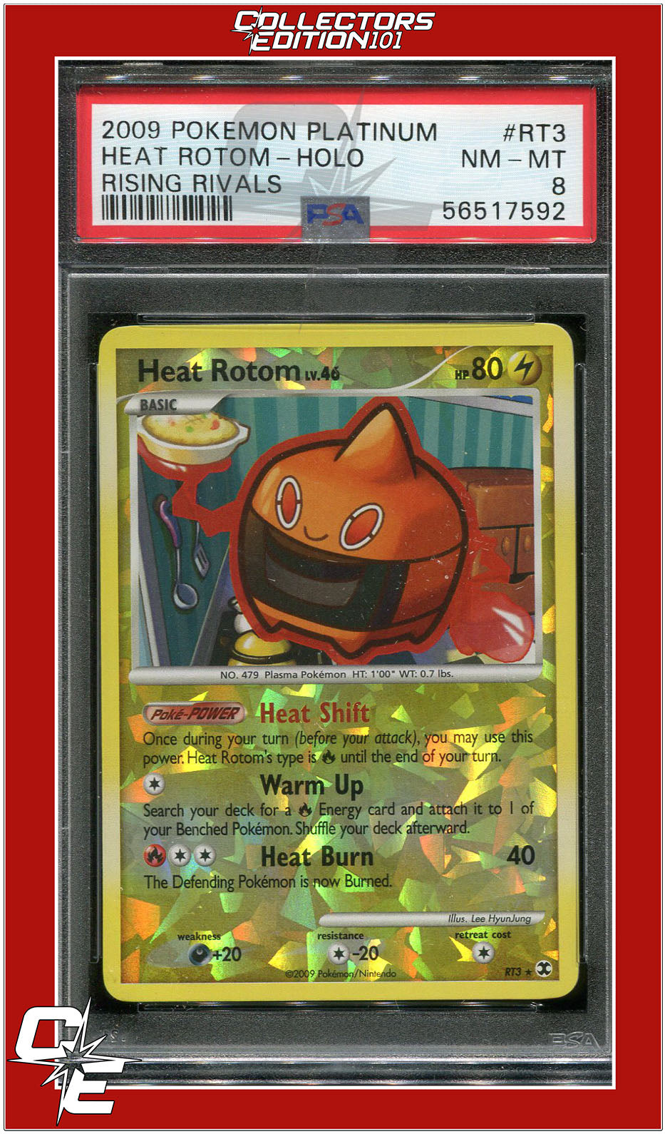 Rising Rivals RT3 Heat Rotom Holo PSA 8