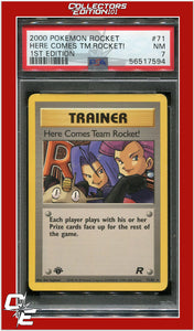 Team Rocket 71 Here Comes Team Team Rocket! 1st Edition PSA 7