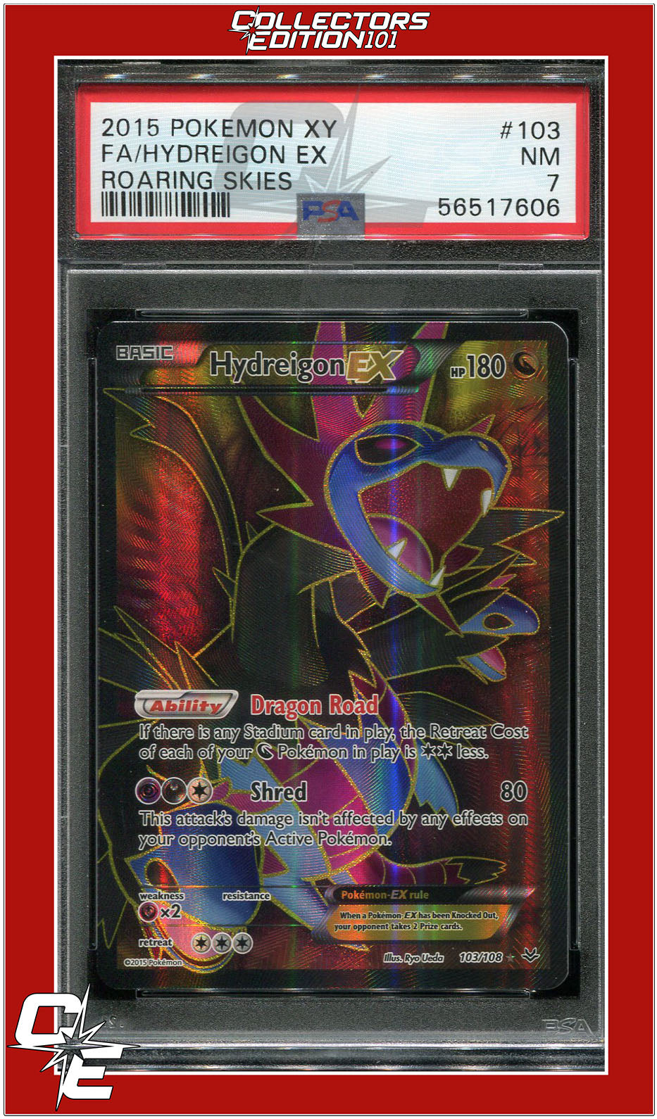 Roaring Skies 103 Full Art Hydreigon EX PSA 7