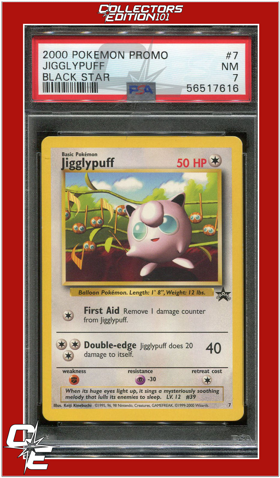 Black Star Promo 7 Jigglypuff PSA 7