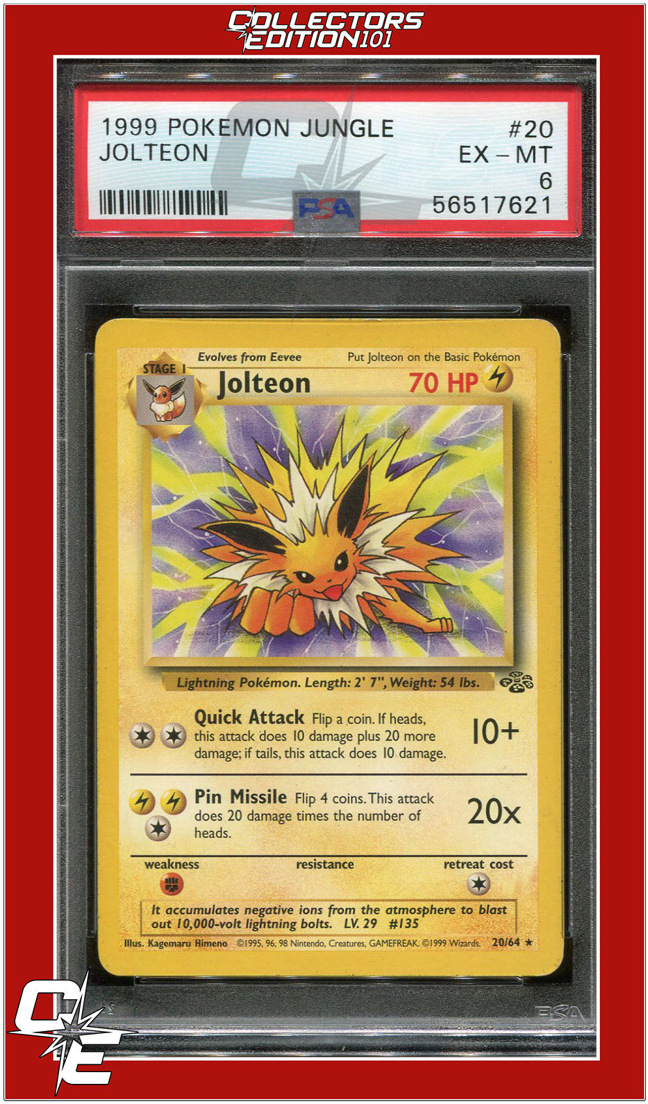 Jungle 20 Jolteon PSA 6