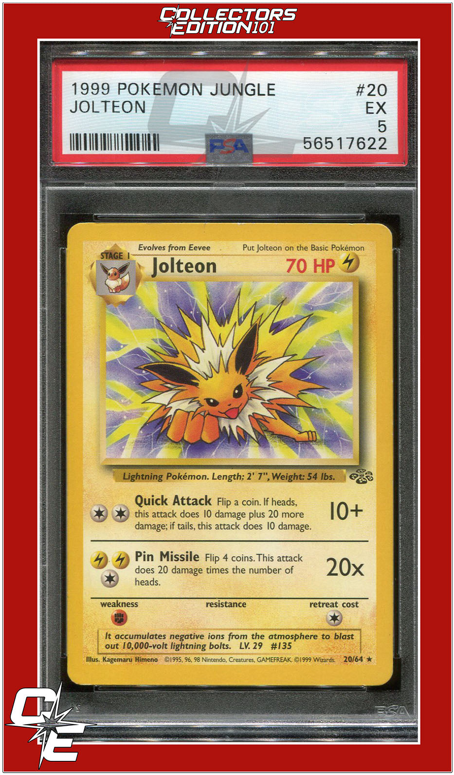 Jungle 20 Jolteon PSA 5