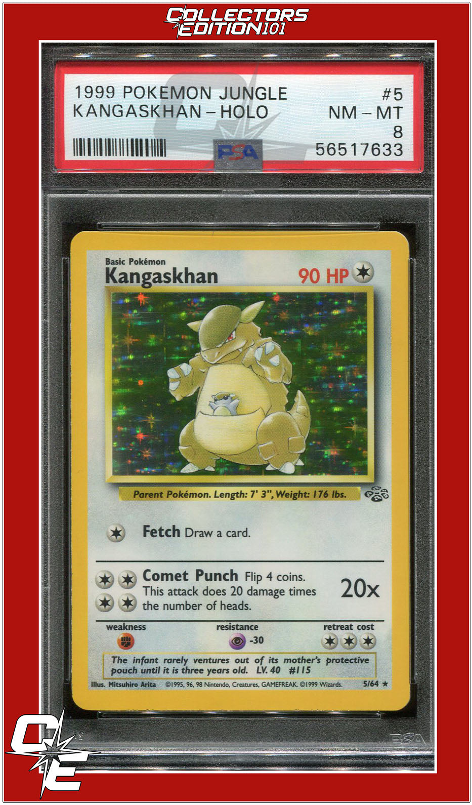 Jungle 5 Kangaskhan Holo PSA 8