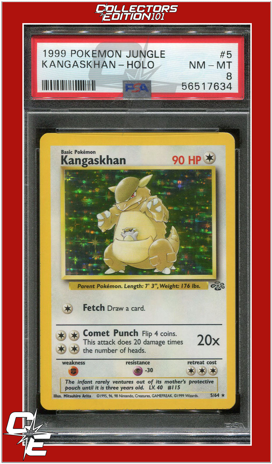 Jungle 5 Kangaskhan Holo PSA 8