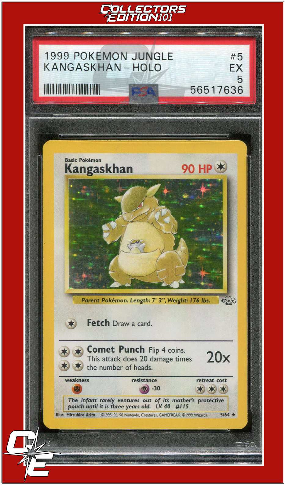 Jungle 5 Kangaskhan Holo PSA 5