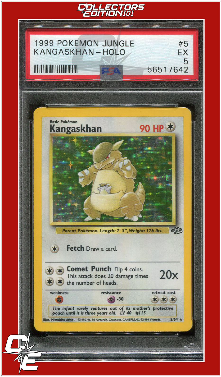 Jungle 5 Kangaskhan Holo PSA 5