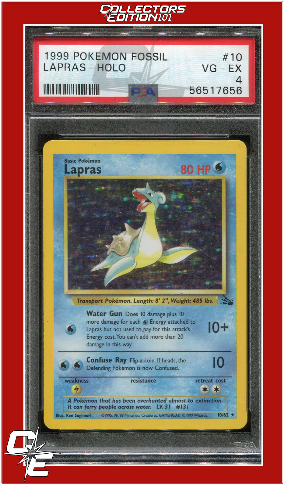 Fossil 10 Lapras Holo PSA 4