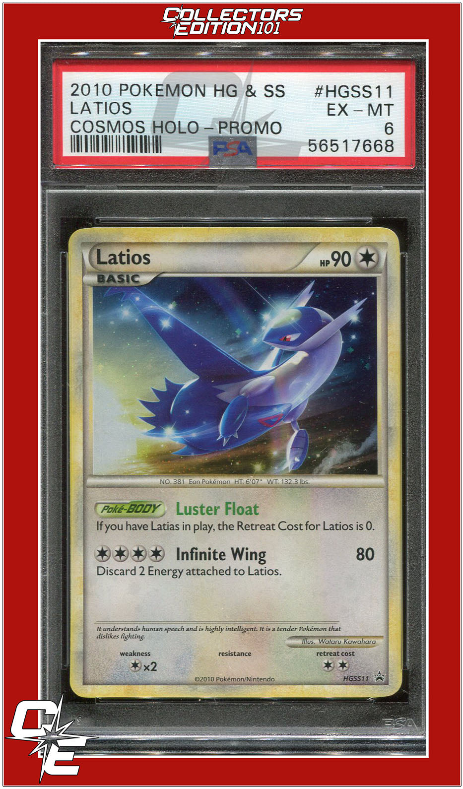 HGSS Black Star Promo HGSS11 Latios Cosmo Holo PSA 6