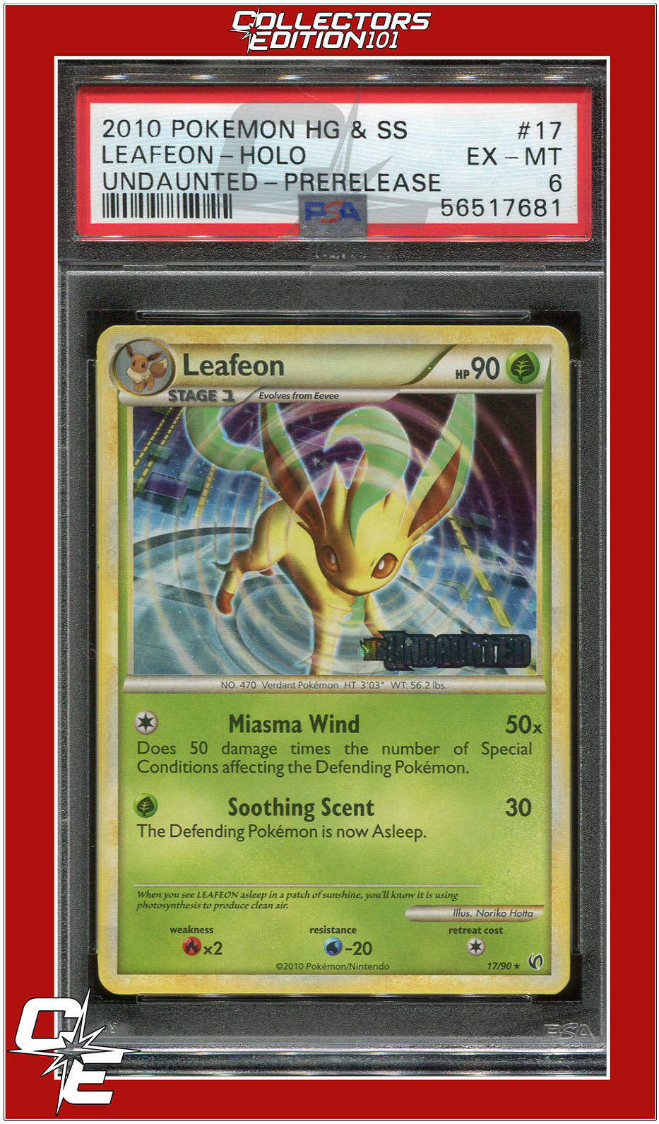 Undaunted 17 Leafeon Holo Prerelease PSA 6