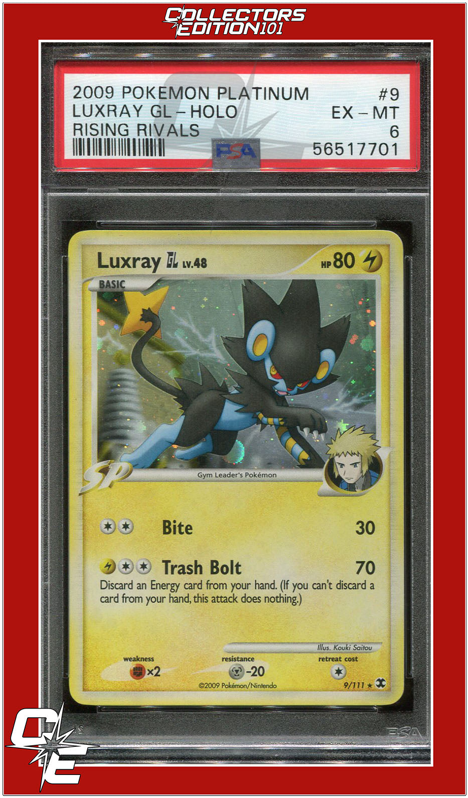 Rising Rivals 9 Luxray GL Holo PSA 6