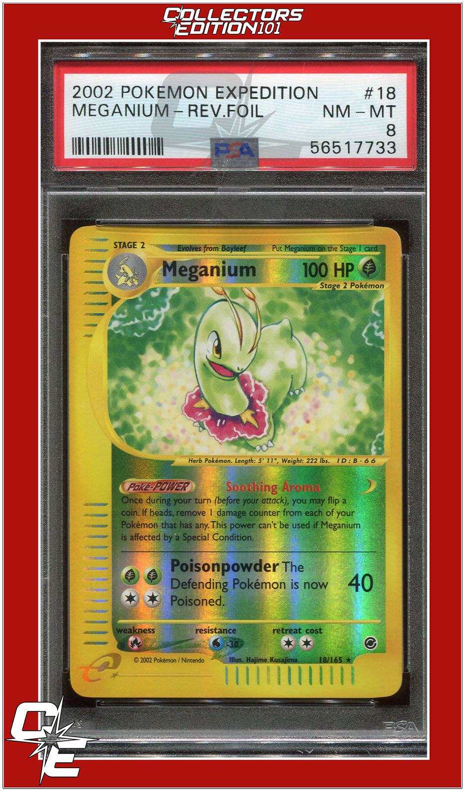 Expedition 18 Meganium Reverse Foil PSA 8