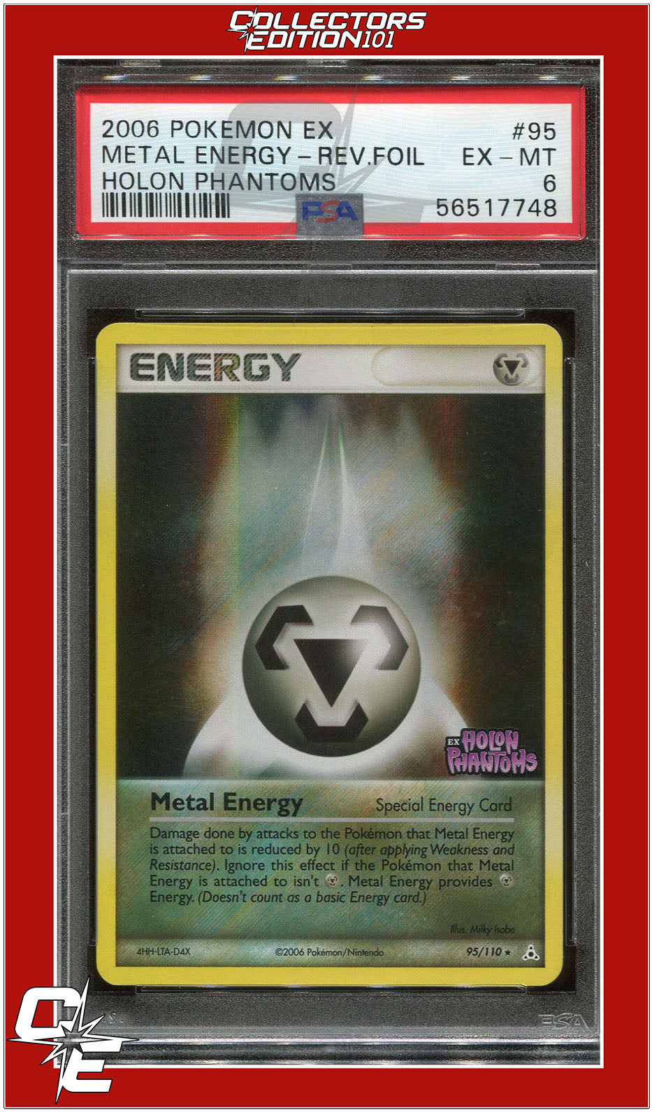 EX Holon Phantoms 95 Metal Energy Reverse Foil PSA 6