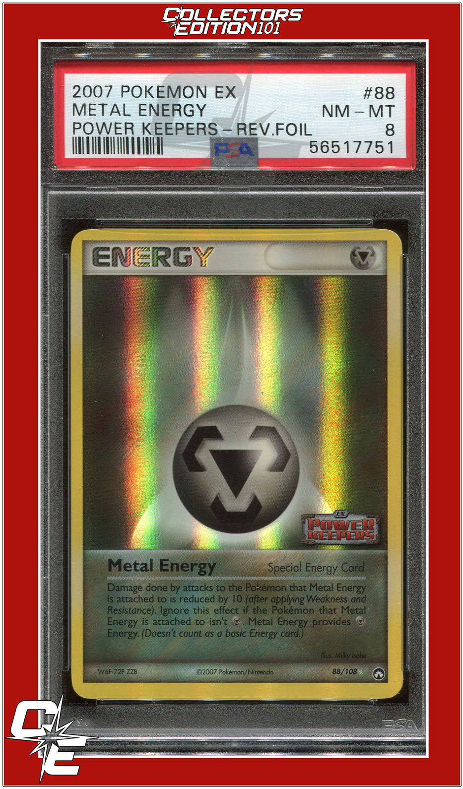 EX Power Keepers 88 Metal Energy Reverse Foil PSA 8