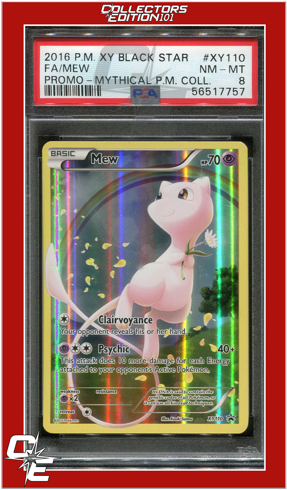 XY Black Star Promo XY110 Full Art Mew PSA 8