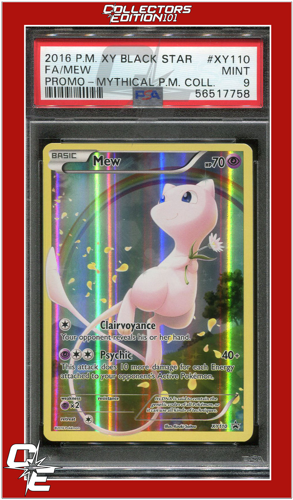 XY Black Star Promo XY110 Full Art Mew PSA 9