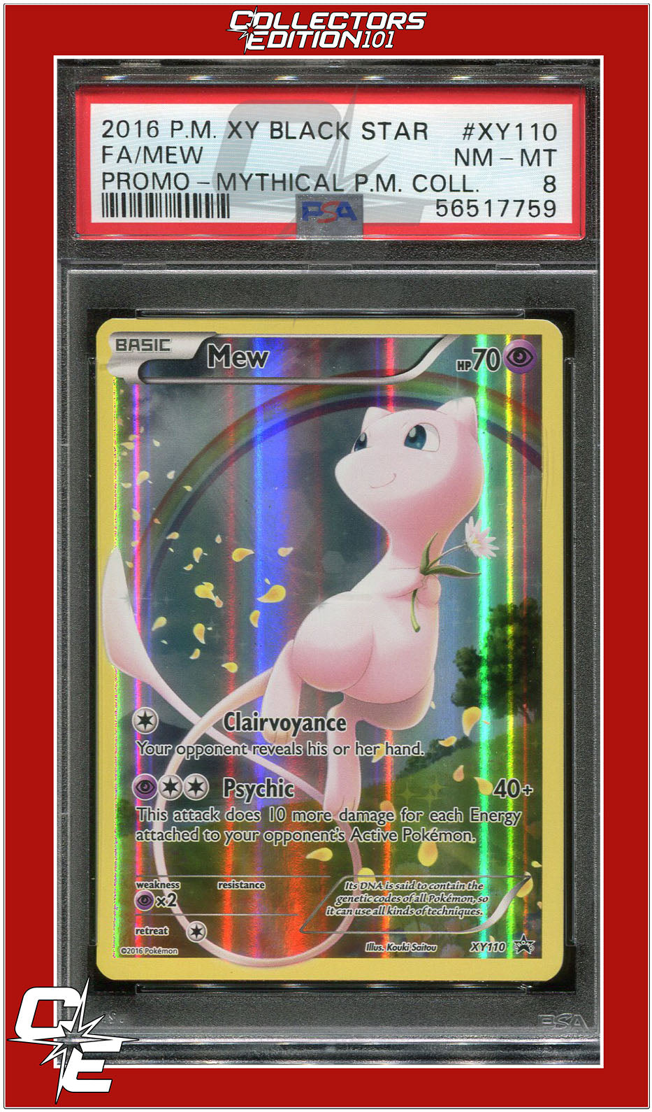 XY Black Star Promo XY110 Full Art Mew PSA 8