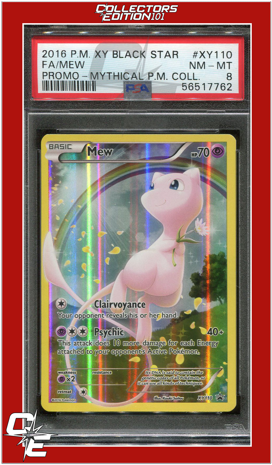 XY Black Star Promo XY110 Full Art Mew PSA 8