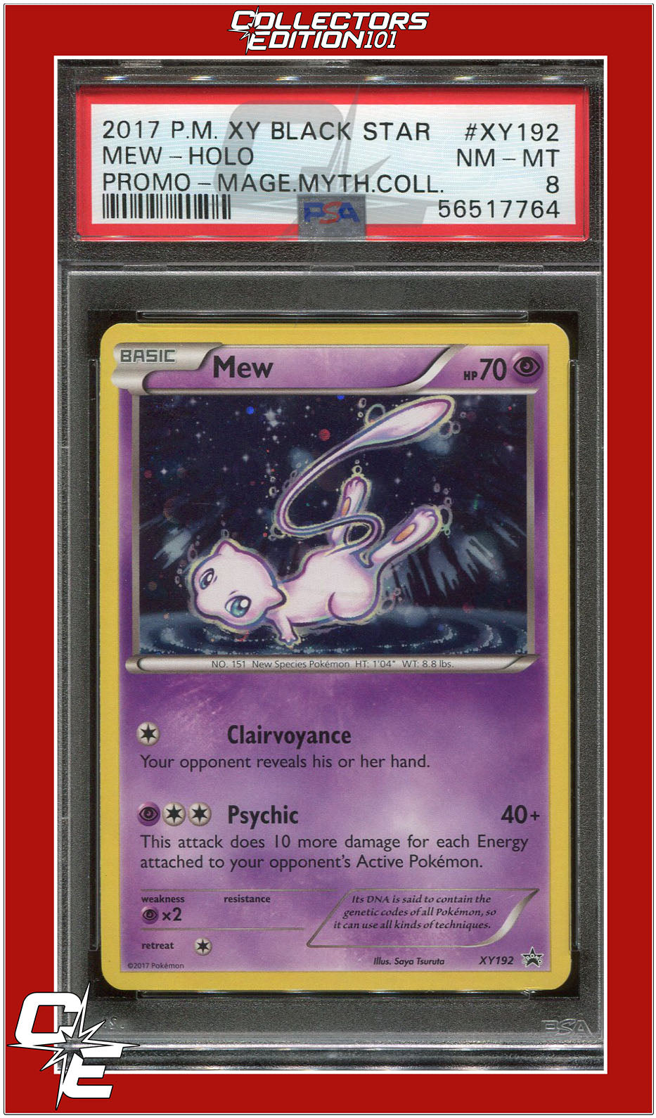 XY Black Star Promo XY192 Mew Holo PSA 8