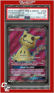 Lost Thunder 206 Full Art Mimikyu GX PSA 10