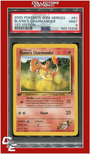 Gym Heroes 61 Blaine's Charmander 1st Edition PSA 9