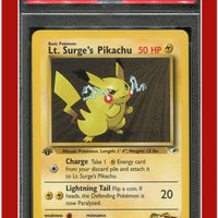 Gym Heroes 81 LT. Surge's Pikachu 1st Edition PSA 6