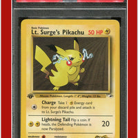 Gym Heroes 81 LT. Surge's Pikachu 1st Edition PSA 8