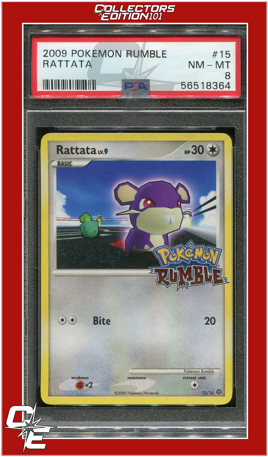 Pokemon Rumble 15 Rattata PSA 8